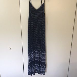 Navy patterned maxi dress